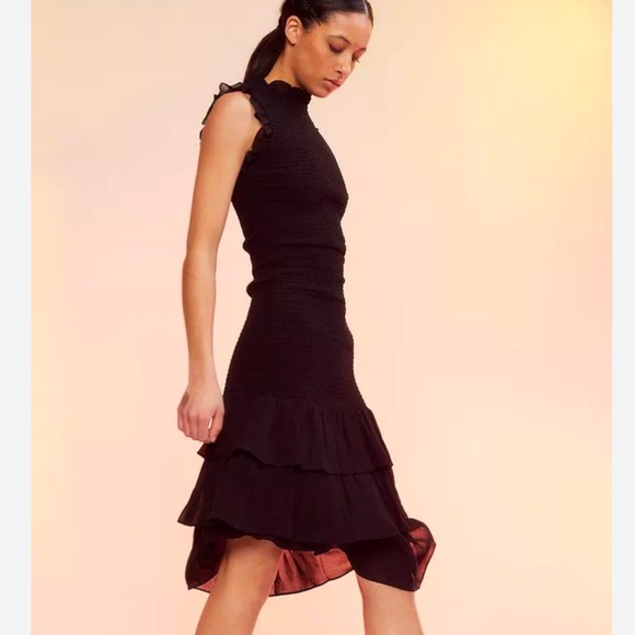 NWT Cynthia Rowley smocked ruffle dress - Picture 3 of 9